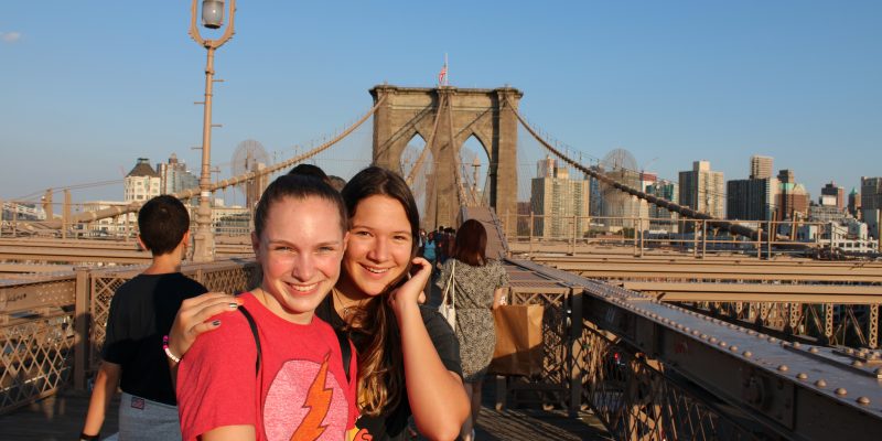 Baking camp girls exploring the Brooklyn Bridge Baking camp girls exploring the Brooklyn Bridge